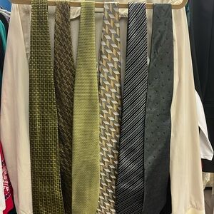 Men’s set of 6 ties olive gold grey